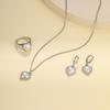4-teiliges Damen Zirkon Set Modische und lässige künstliche Zirkon herzförmige Halskette, Ring, Ohrring Zubehörset, geeignet für