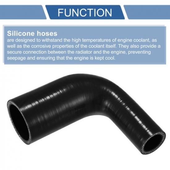25-45mm 098"-177" ID 102mm 402" Length 90 Degrees Black Car Silicone Hose