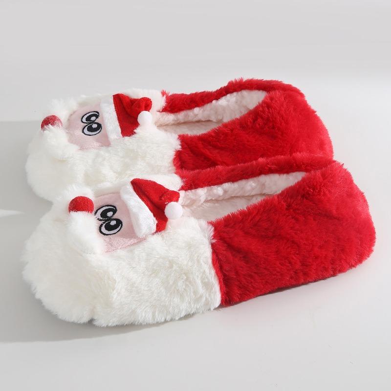 Santa Claus Floor Socks Cute Autumn and Winter Thickened Warm Winter Non-slip Soft-soled Velvet Floor Shoes