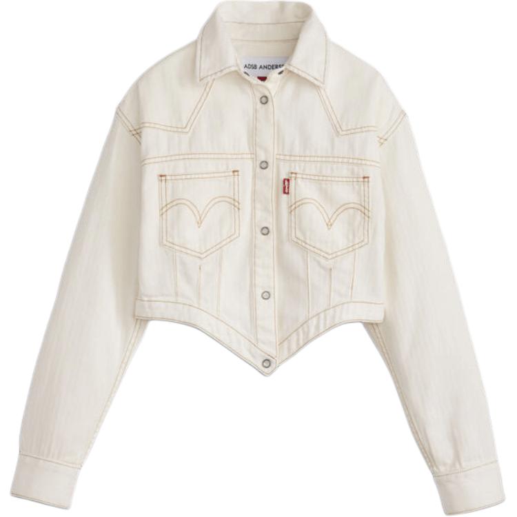 

Коллаборация Levis X Andersson Bell FW24 Минималистичная повседневная джинсовая куртка с треугольным низом и длинными рукавами Женская куртка Белый 000E4-0000 M
