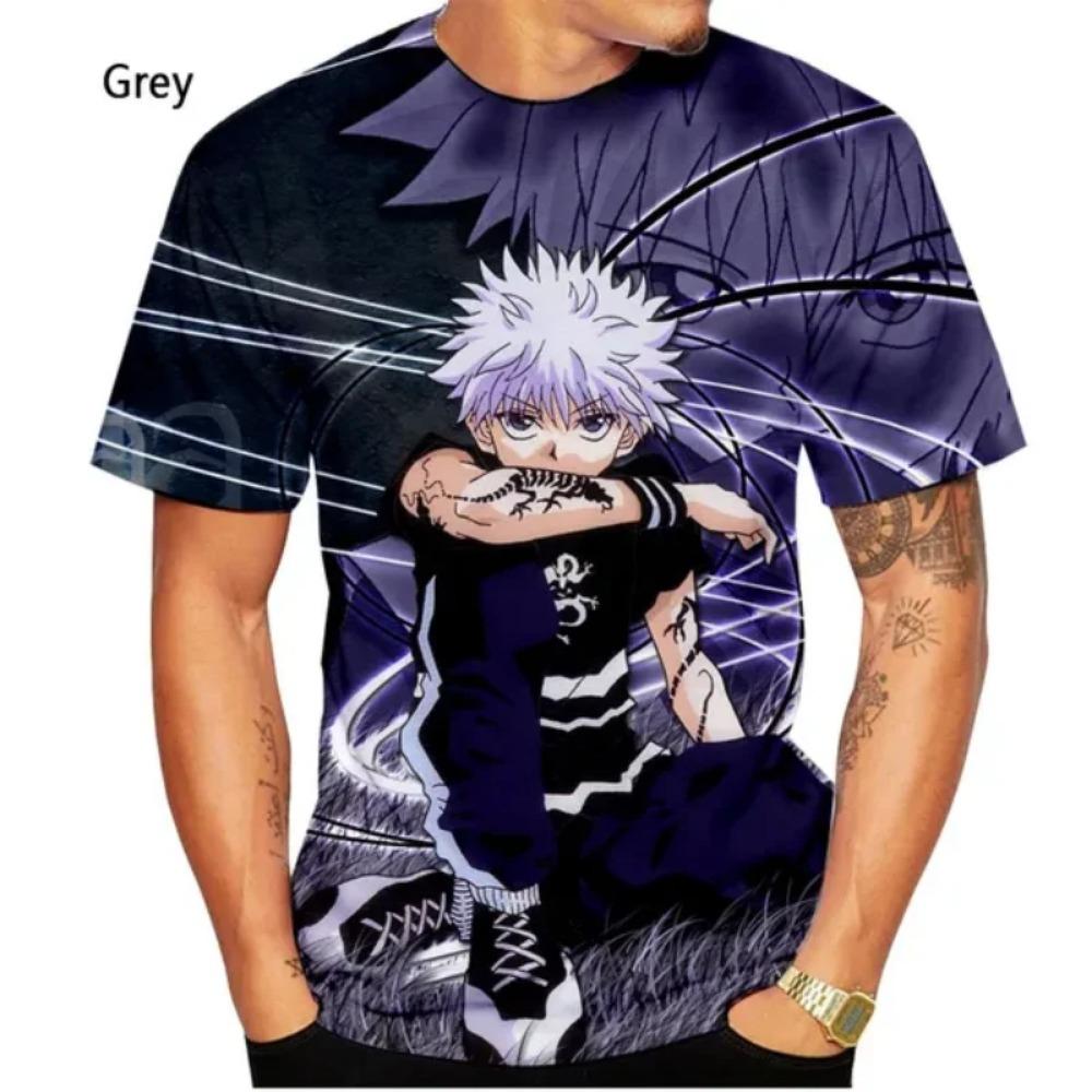 Hunter  Hunter Killua 3D Printed Anime Kids Summer Fashion Boys Casual Loose T-Shirt Harajuku Style Top
