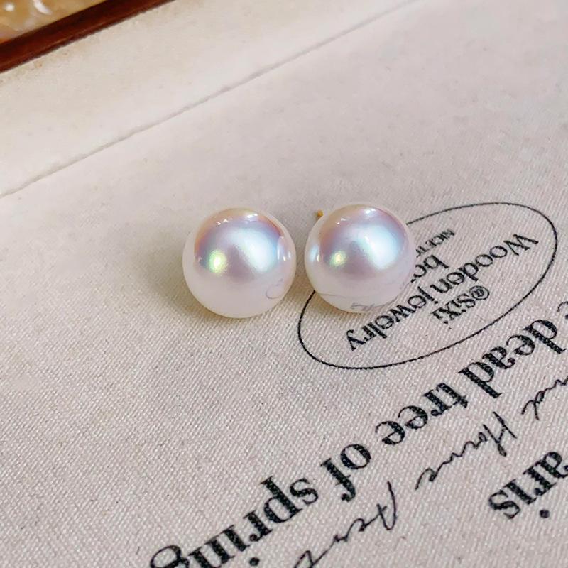 Zircon Geometric Pearl Stud Earrings Autumn and Winter Retro Elegant Earrings Temperament Earrings Women