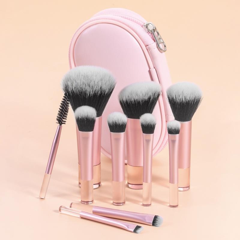 10/12Pcs Mini Makeup Brush Set Powder Eyeshadow Foundation Blush Blender Concealer Beauty Portable Makeup Tool Brush Travel Kit
