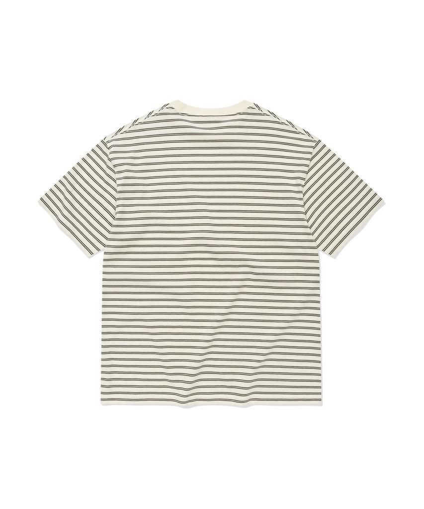WACKY WILLY Multi-Stripe Wappen Short Sleeve T-Shirt Cream