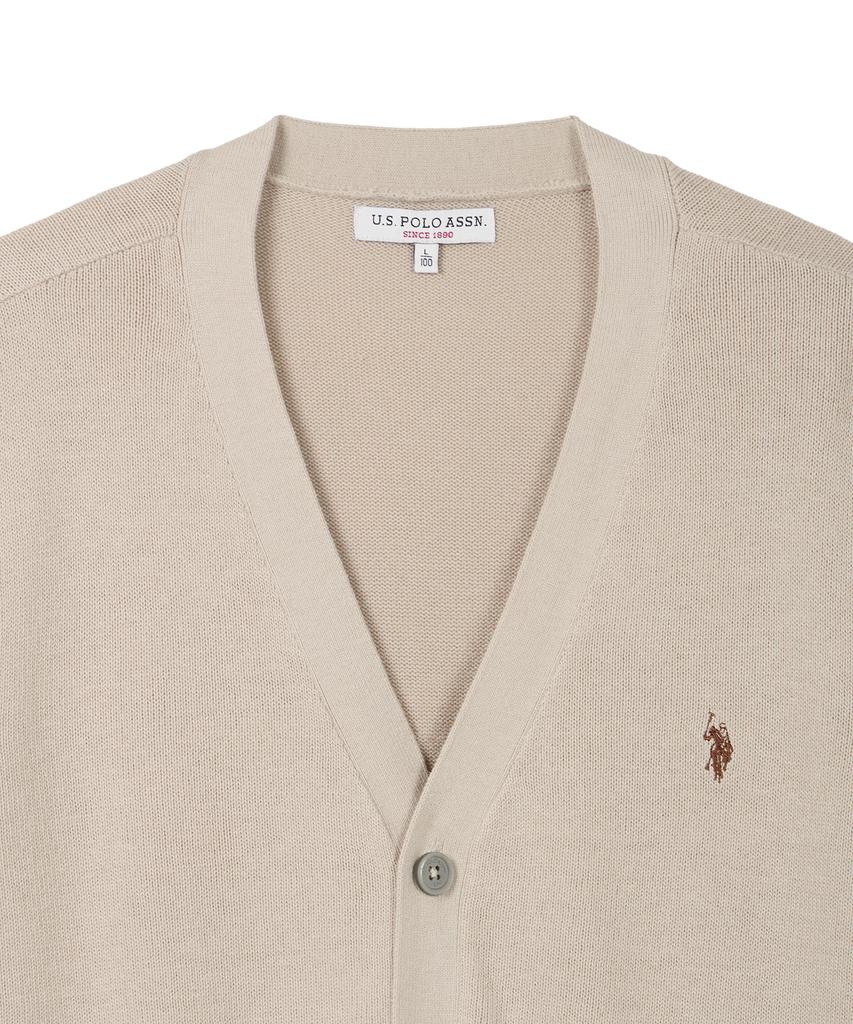 Uspoloassn Classic Cotton Cardigan_Melange Beige