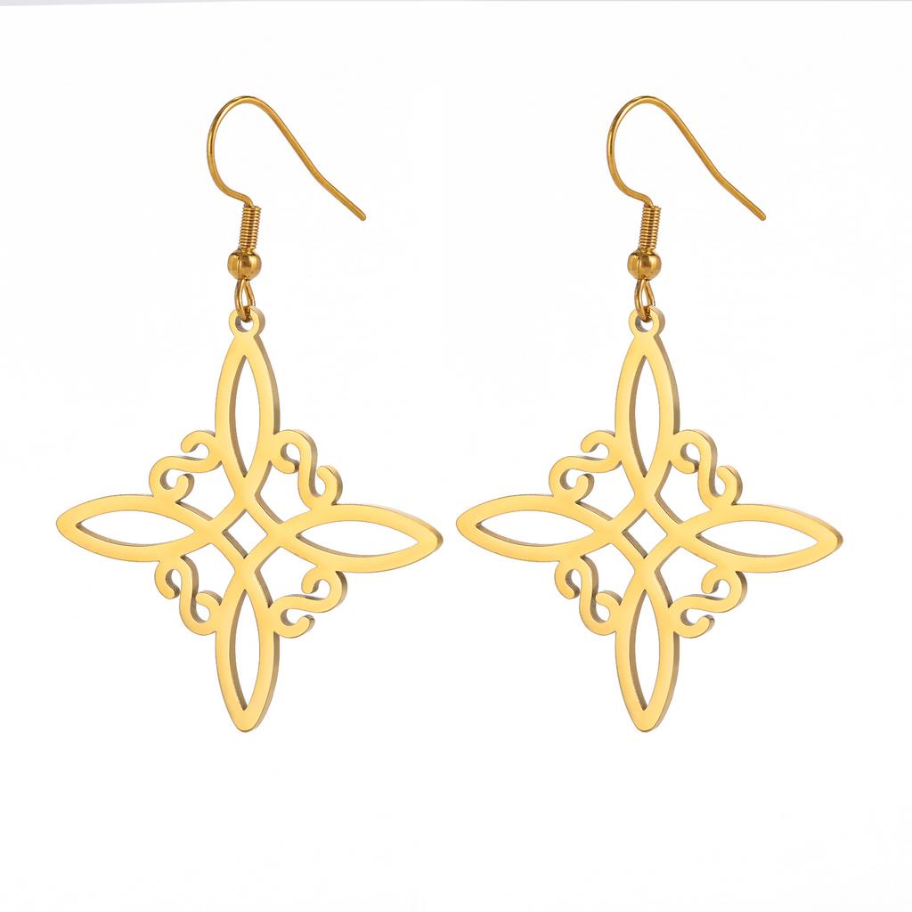 S-Shaped Tassel Pendant Titanium Steel Elegant Earrings For Women Versatile Minimalist Dangle Ear Accessories