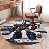 Transformers Pattern Round Rug, Indoor/Outdoor Mat, for Picnic, Gameroom, Bedroom, Office, Living Room, Home Decor Carpet, Birthday Gift