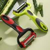 3-in-1 Peeler with Double-Knife Design Shredding Scraping Ergonomic Anti-Slip Handle Lightweight Portable Fruit Vegetable Peeler Kitchen Tool