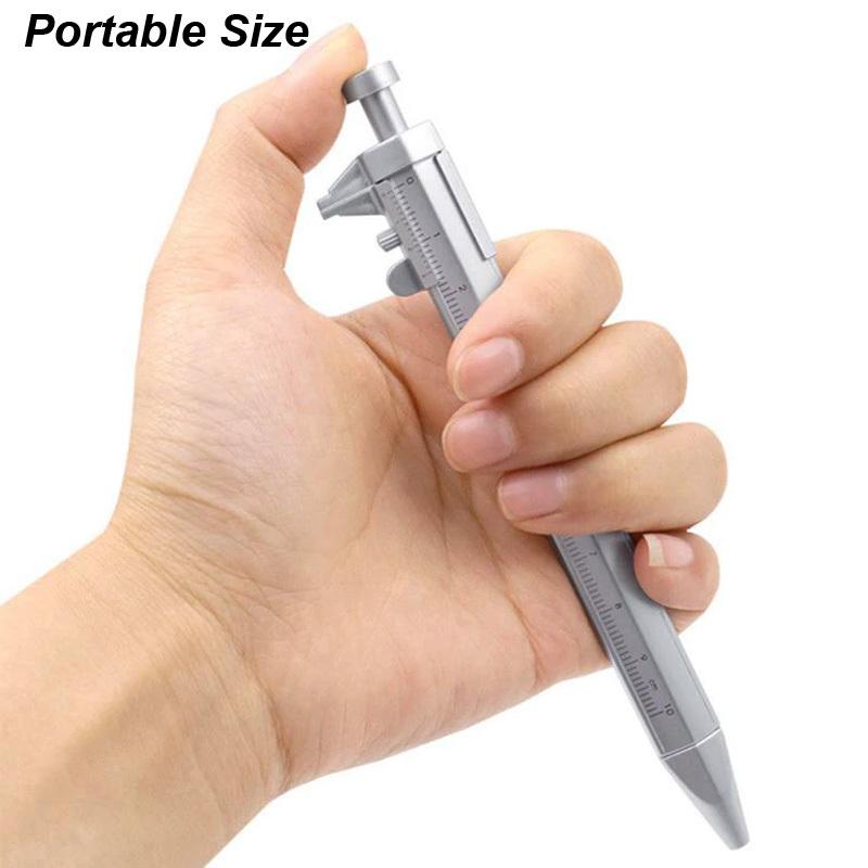 Vernier Caliper Pen Metric Mm Ballpoint Stationery Blue Black Refill Student Plastic Measure Piston Tool Micrometer Ruler 100mm