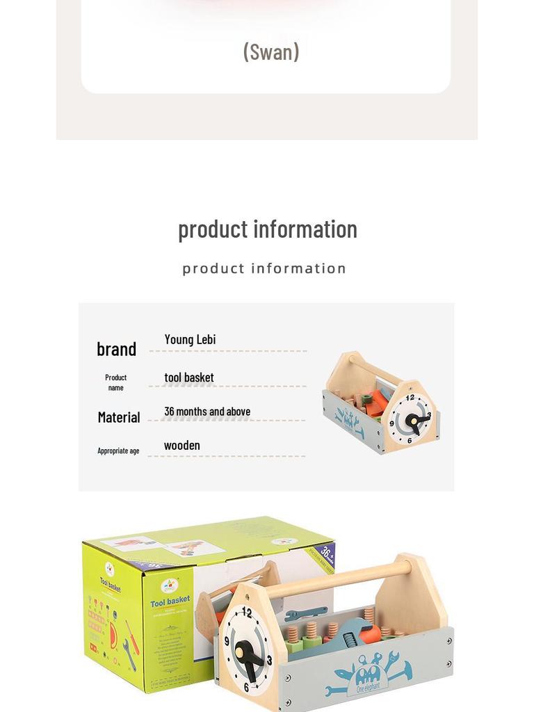 Children's Wooden Tool Box: Educational Workbench Toy for Boys with Simulation Repair, Screw, Nut Disassembly & Assembly Activity.