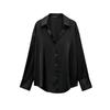 Spring New Women's Clothing Lapel Silk Satin Texture Classic Vertical Shirt 2074580 2074140