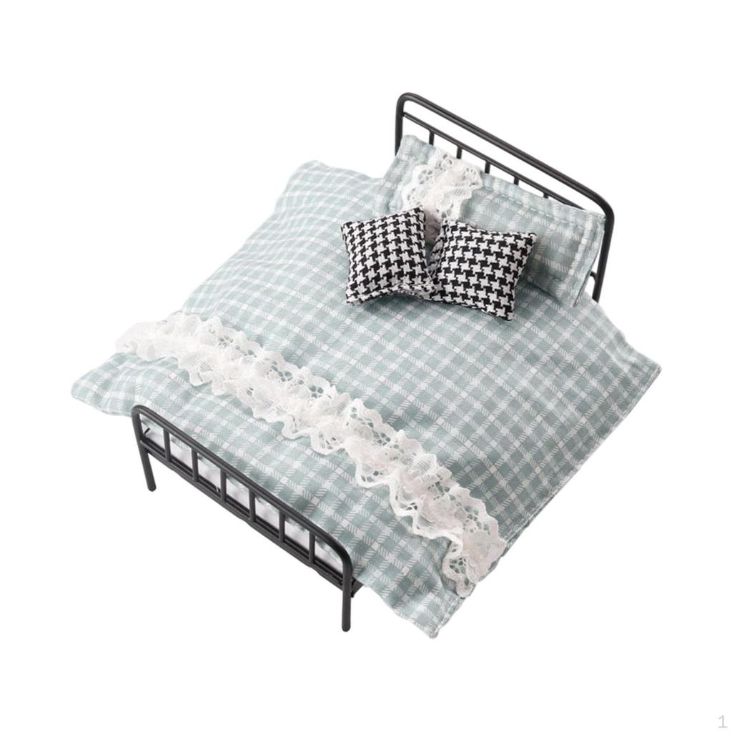 Puppenhausmöbel Bett Schlafzimmer Modelle Sammlerstücke Ausstellungsstücke mit Bettwäsche Rollenspiel