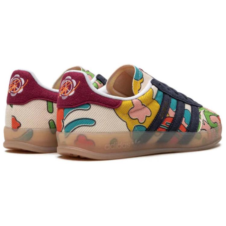 Adidas Sean Wotherspoon X Gazelle Indoor Kaleidoscopic Lens Unisex Sneakers Multi-Color Ecru-Tint Shadow-Navy IG2849