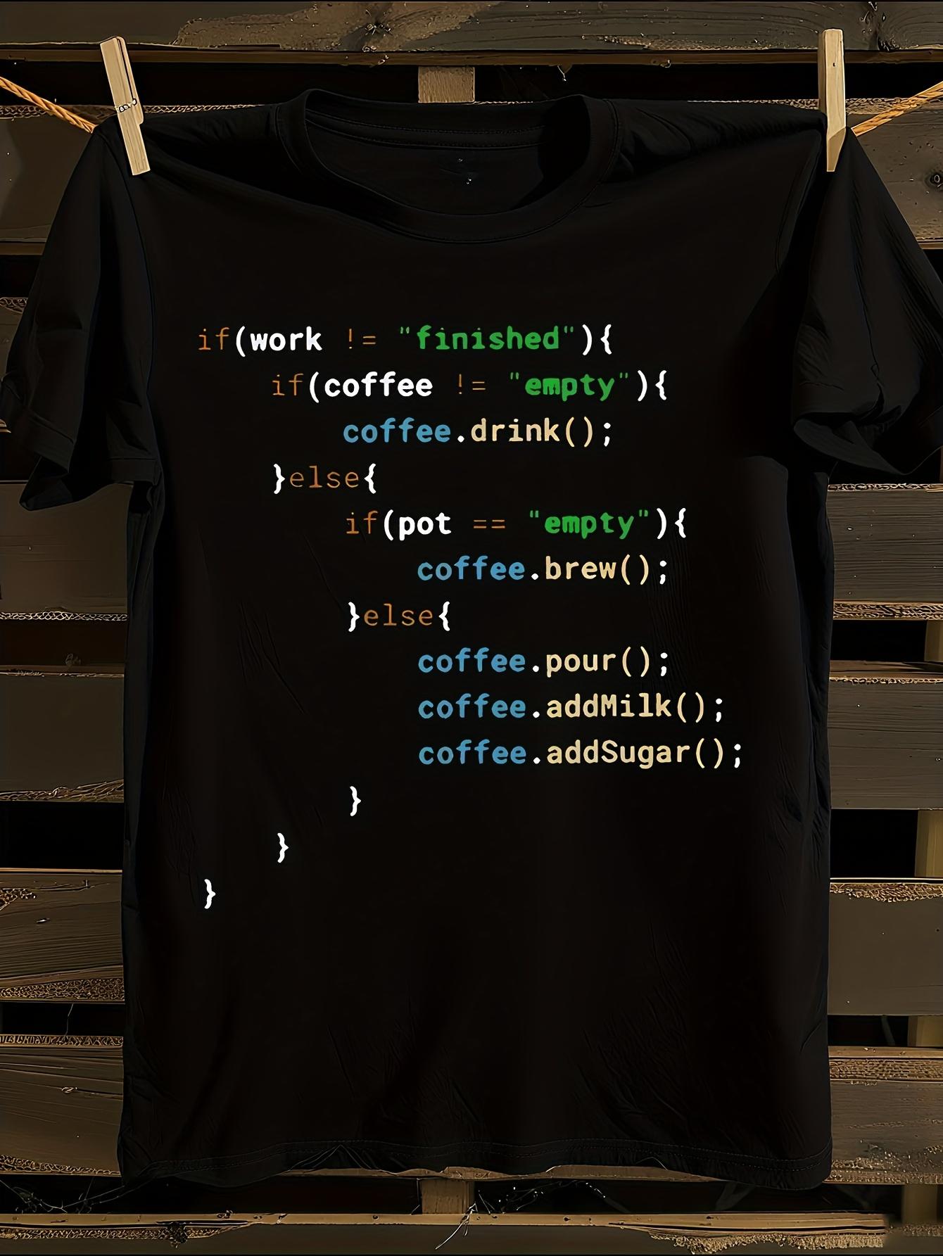 Funny Java Programmer Coding Coffee T-shirt S