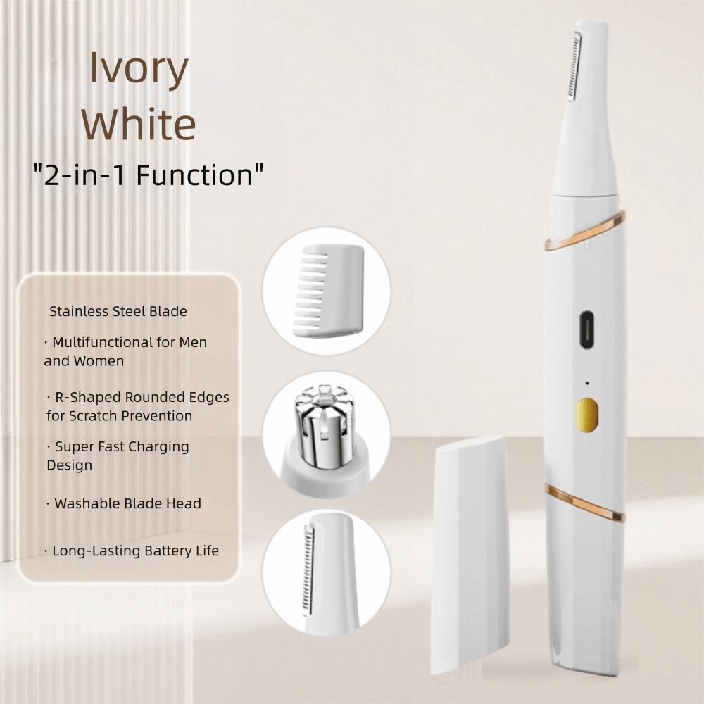 

Multi-function 2-in-1 Hair Remover Rechargeable Hair Epilator Nose Hair Eyebrow Underarm білий