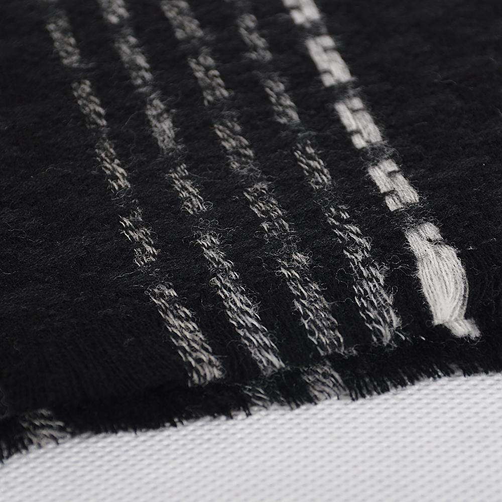 Black White Plaid 100% Wool Scarves Pashmina Thicken Women Winter Soft Long Scarves Shawls Fashion Short Tassel Warm Neck Scarf