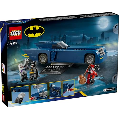 LEGO Super Heroes Batman vs. Harley Quinn & Mr. Freeze in the Batmobile, a great gift for birthdays, Christmas, boys, girls, and kids ages 8, 9, and 1