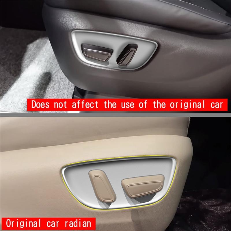 Car Matt Silver Electric Seat Button Panel Frame Interior Trim Accessories for Toyota Alphard/Vellfire 40 Series +