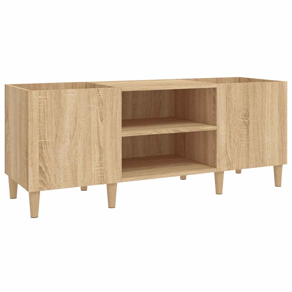 Vinyl Record Cabinet in Sonoma Oak Finish 121 x 38 x 48 cm Engineered Wood