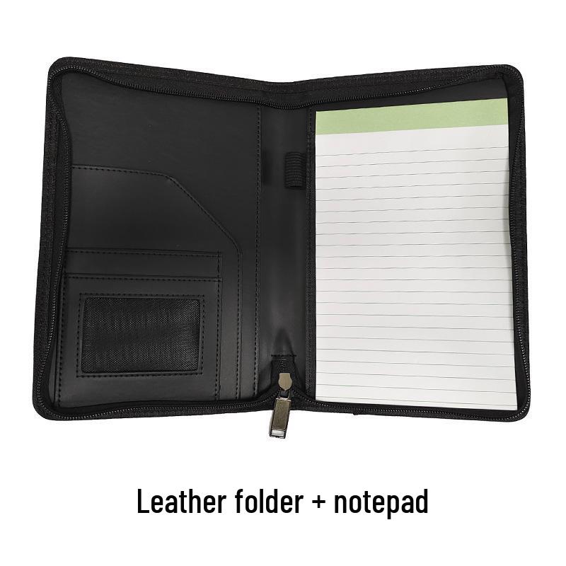 Moderner A5 Multifunktionaler PU Business Ordner mit Reißverschluss, Taschenrechner und Logo-bereitem Verkaufsleiter-Clip