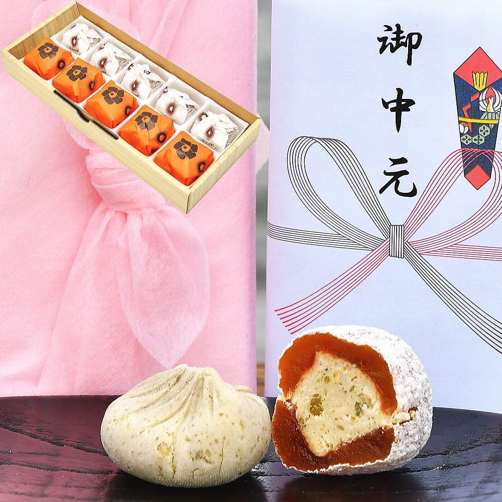 

Середина года Японский популярный Гифу каштановый кинтон каштановая хурма завернутая в фуросики подарок Курия Нанёкен, сладости, сладости, подарки, сладости,