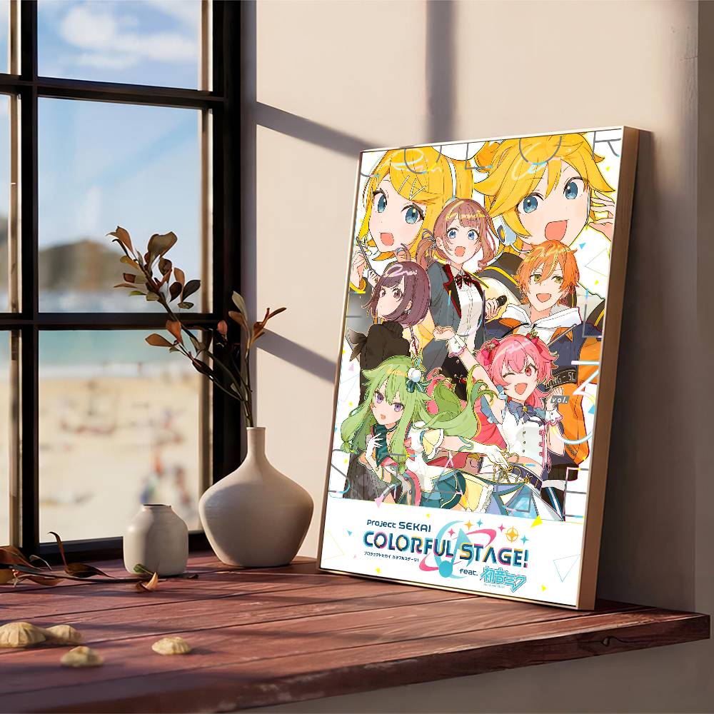 Anime P-project S-sekai Movie Sticky Posters Retro Kraft Paper Sticker DIY Room Bar Cafe Aesthetic Art Wall Painting