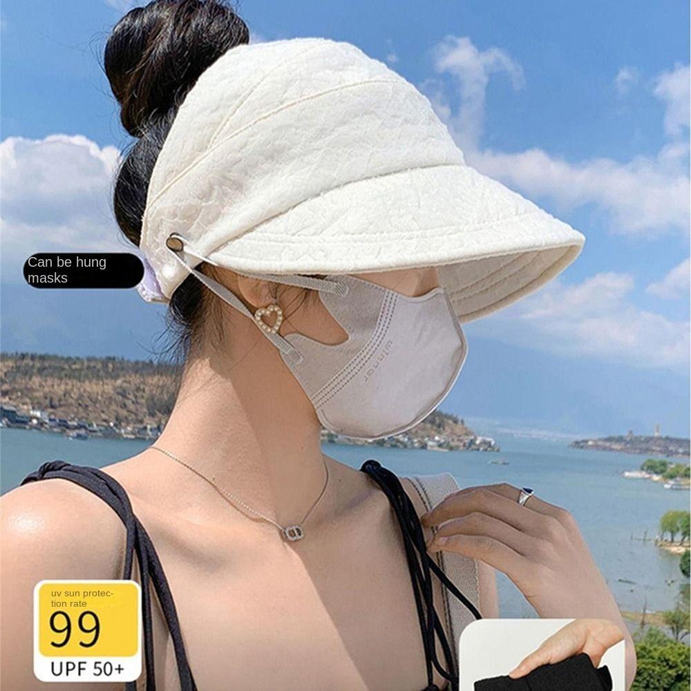 UV Protection Summer Wide Brim Sunhat Adjustable Fisherman Ponytail Caps  Outdoor Beach