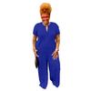 Plus Size Women's Fashion Casual Button Jumpsuit - European and American Style