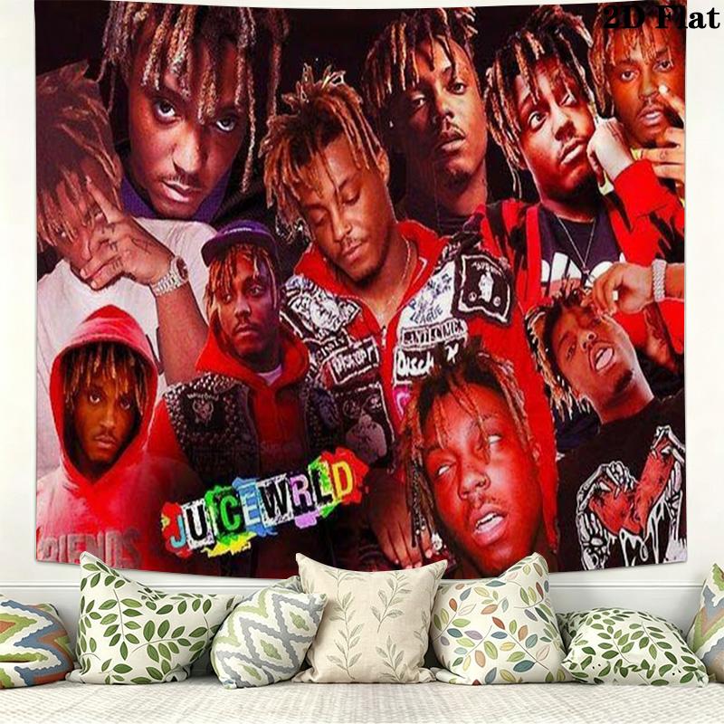 Juice Wrld Wall Tapestry Aesthetic Wall Hanging Printed Fabric Blanket Decorative Tapestries for Bedroom Living Room Home Decor