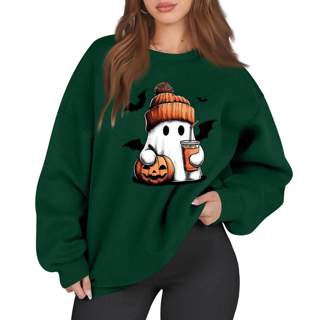 Women's Casual Fashion Long Sleeve Printed Round Neck Sweatshirt Top