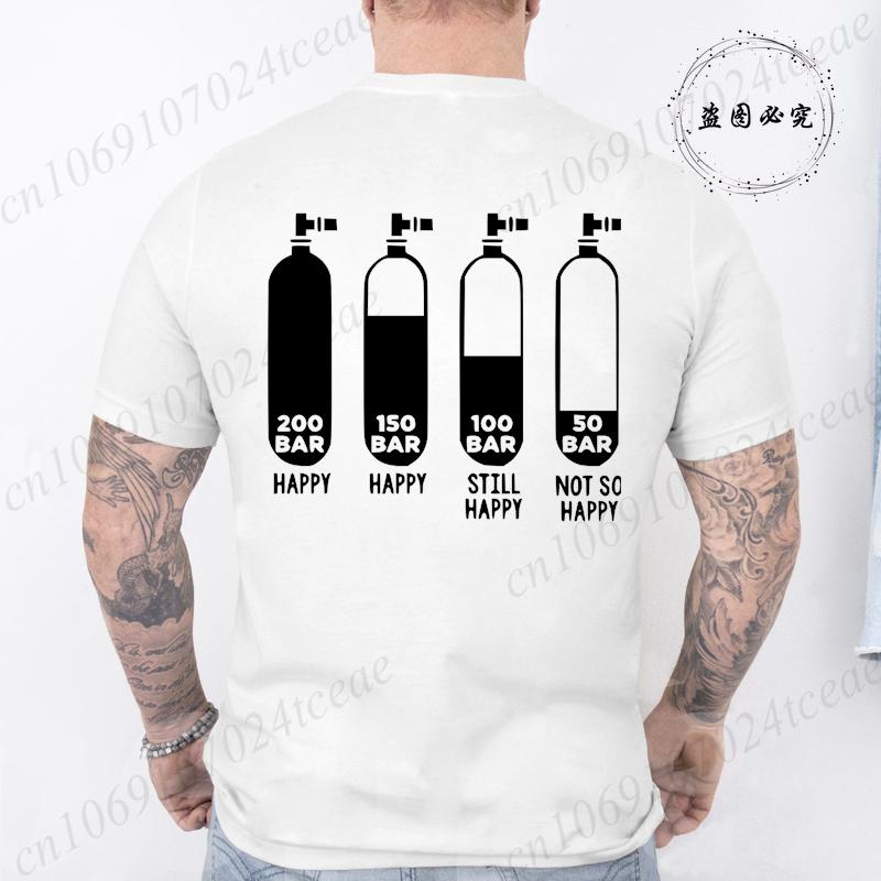 New Trendy Summer Tshirts Fashion Men Women Tshirt Funny Diving Divers 200 Bar Print Tshirts Short Sleeve Tops Diving Tshirts