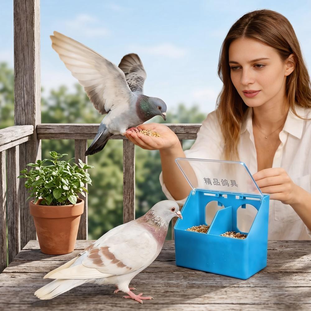 Outdoor Large Capacity Birds Feeder 2 IN 1 Food Trough Automatic Feeder Durable Bird Feeding Supplies Pigeon