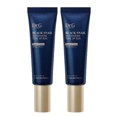 BlackSnail Crema Solare Tone-Up con Glutatione SPF50+ PA++++ Protezione UV Illuminante 50ml x2