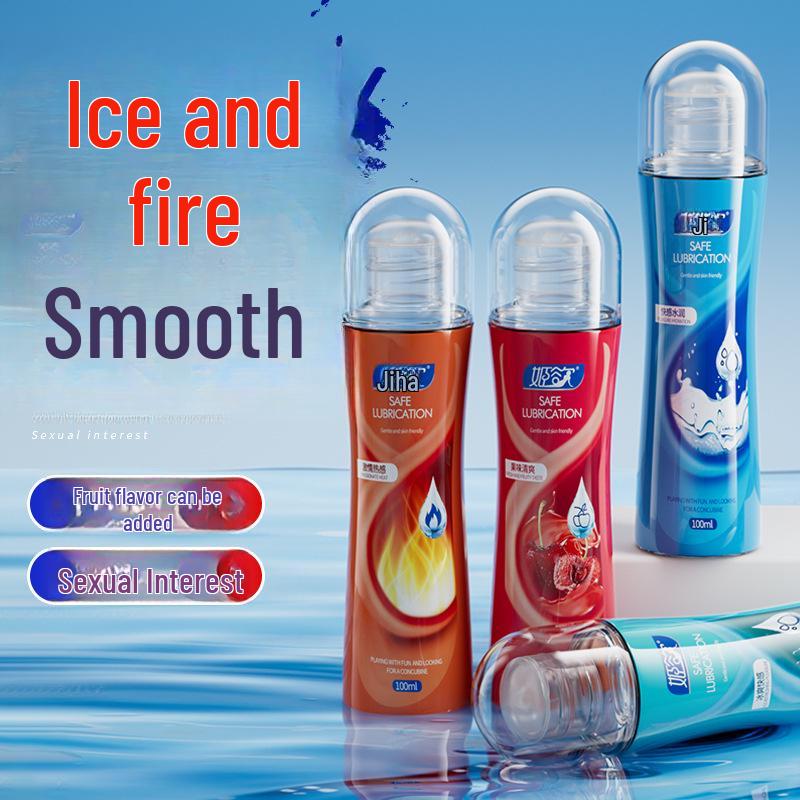 Jiyu Gel Lubricant: Wash-free, Body-friendly, Suitable for Sex Toys, with Stimulating Ice-fire Sensation and Fruity Flavor.