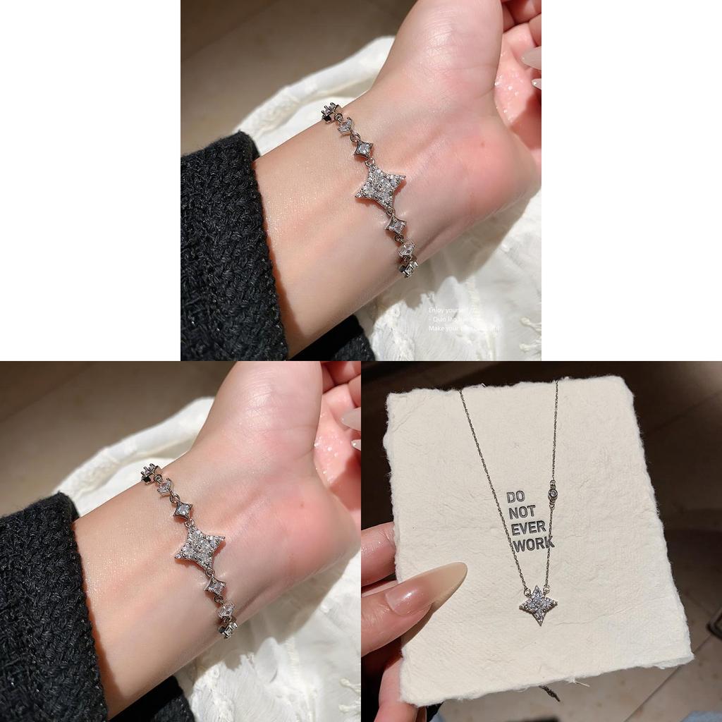 Enkelt Stjärn Zirkon Hängsmycke Halsband För Kontorskläder Och Vardagsmode