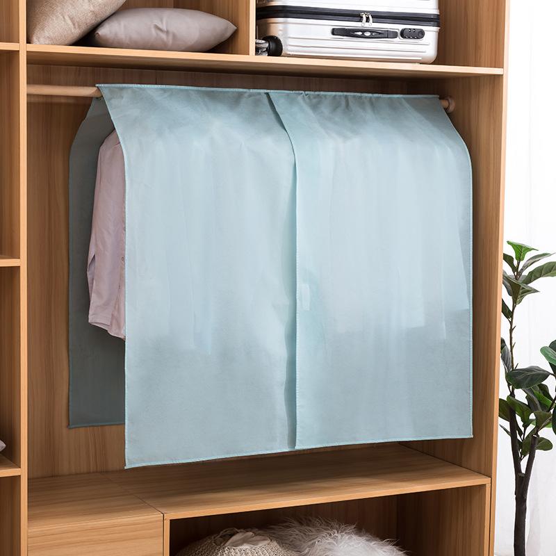 Solid Color Non-woven Fabric Clothes Dust Cover Wardrobe Hanging Clothing Dust Cover Suit Shirt Organizing Storage Dust Cover