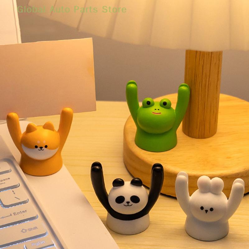 Cute Cartoon Animal Design Message Holder Clip Photo Stand Card Inspiring Desk Decoration Accessories Crafts Ornament Car Decor