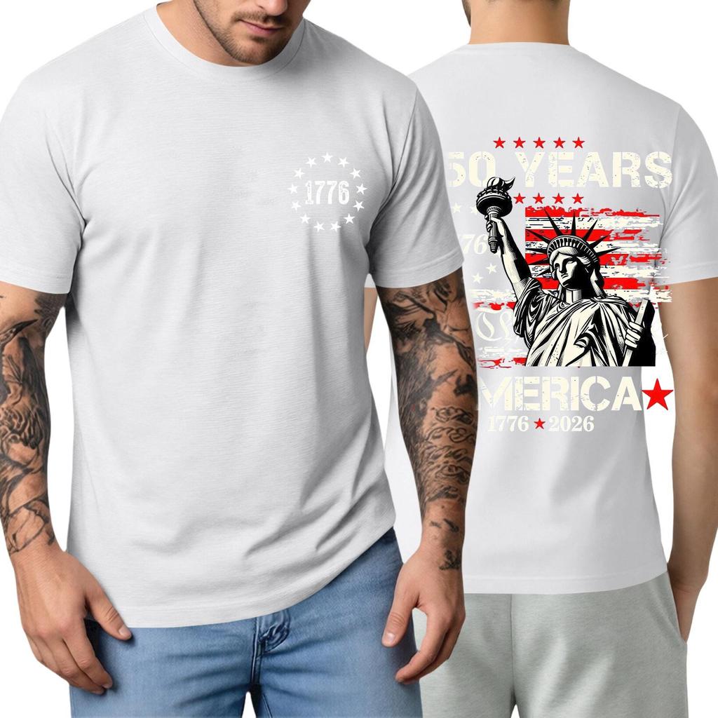 Men's Short-sleeved Fashionable Casual Everyday Trendy Letter Print Short-sleeved Shirt