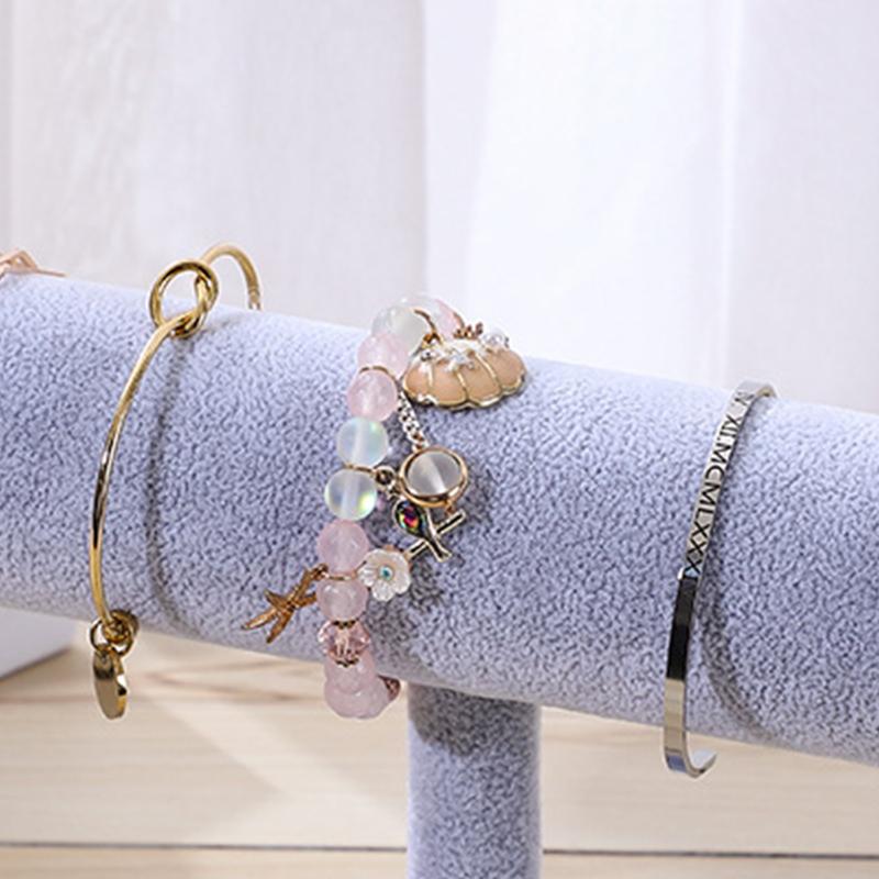 Schmuckständer Schlicht Modisch Armband Scrunchies Halter für Zuhause Schmuckgeschäft Auslage Grau Einreihig