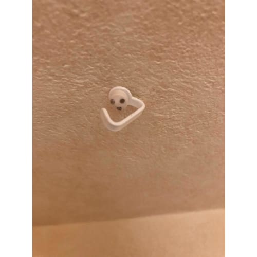 Nikkei Sangyo Magic Cloth 8 J Hook, Semi-Triangle, White, MJ-020W, 1cm Deep X 2cm High X 1.7cm Wide, Includes 2 Caps, 2 Mounting Pieces, and 9 Spare N