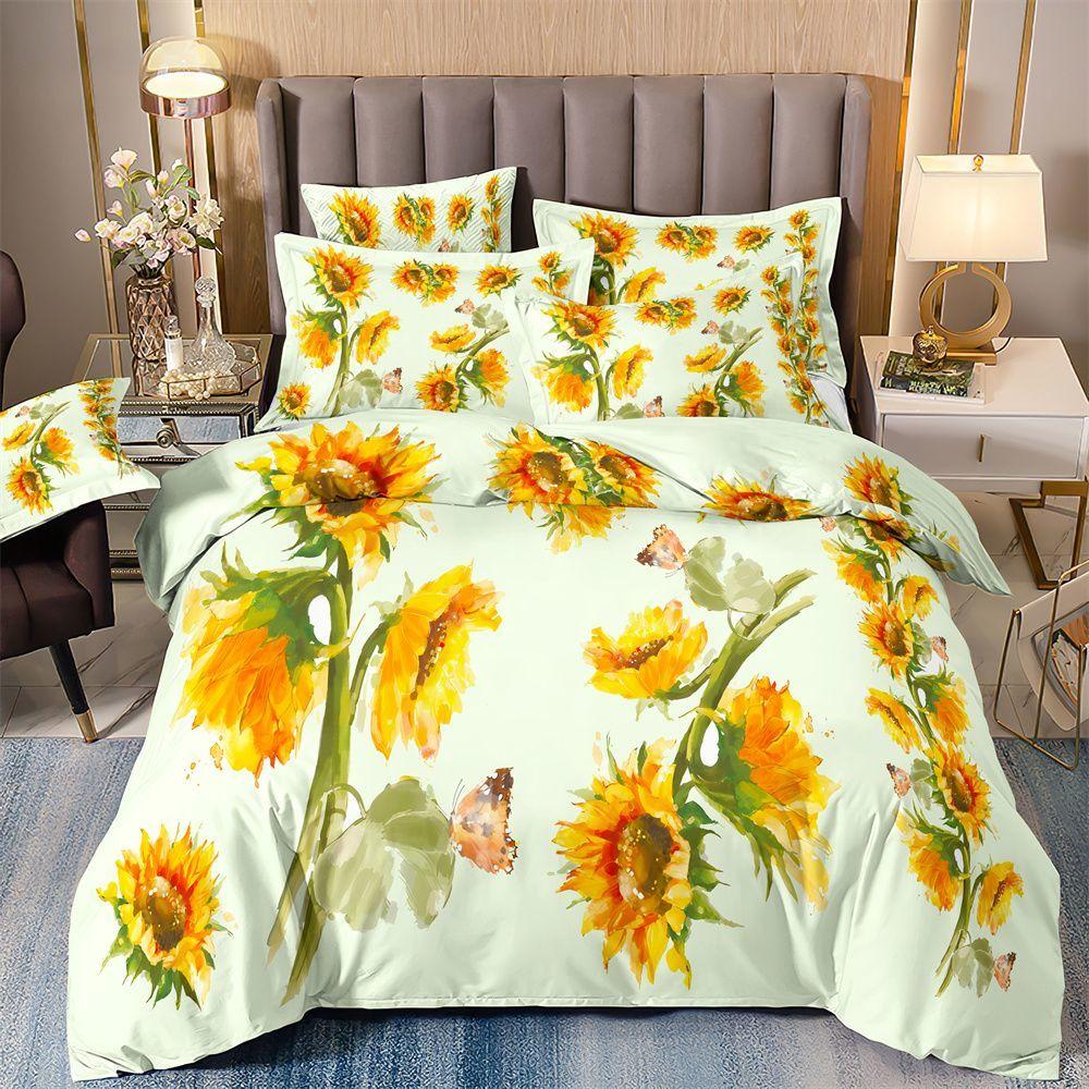 

Комплект постельного белья из трех предметов с 3D цифровой печатью: пододеяльник, наволочка, постельное белье, универсальный для четырех сезонов, одинарный, двуспальный пододеяльник DE 135x200cm