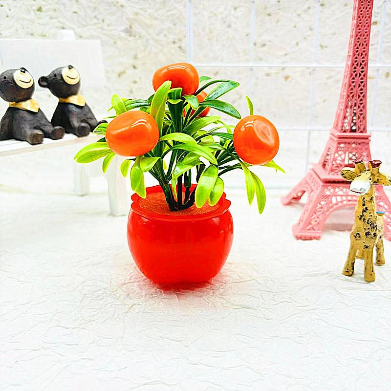 

Fake Potted Fruit Bonsai With Plastic Material For Home Decor And Tabletop Display Orange Plant