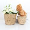 1Pcs Rattan Straw Grass Woven Flowerpot Planter Basket Woven Plant Flower Basket Flower Pot Basket