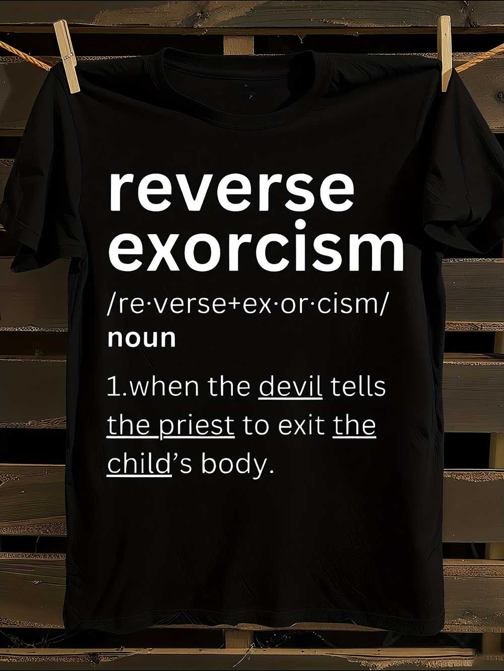 Gothic Reverse Exorcism Graphic T-Shirt M