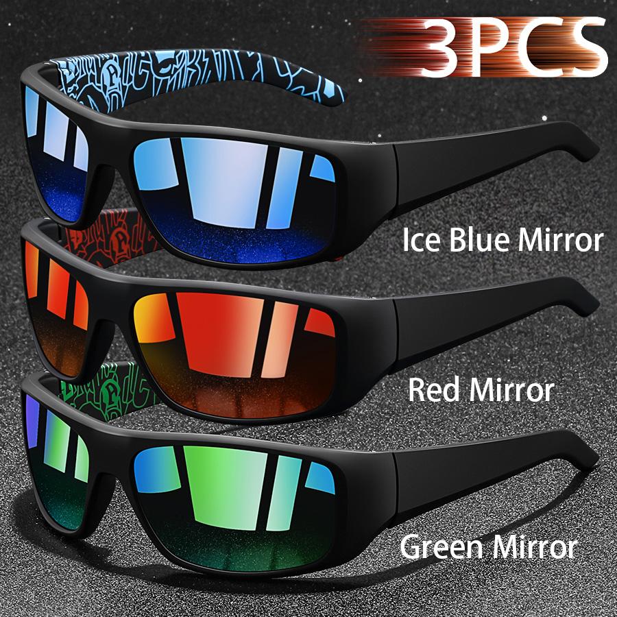 3 Stück Mode Vintage Angeln Radfahren Sport Sonnenbrille Männer Frauen Laufen Bergsteigen Sport Mann Sonnenbrille UV400 Brillen