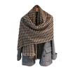 NINA SOLOR 100% Cashmere Houndstooth Scarf Shawl