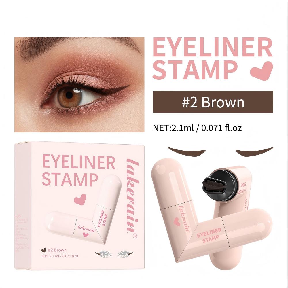 Eyeliner Pen, Integrated Eyeliner Stamp, Precise Application, Waterproof and Smudge-Proof, Long-Lasting Eyeliner 2.1ml