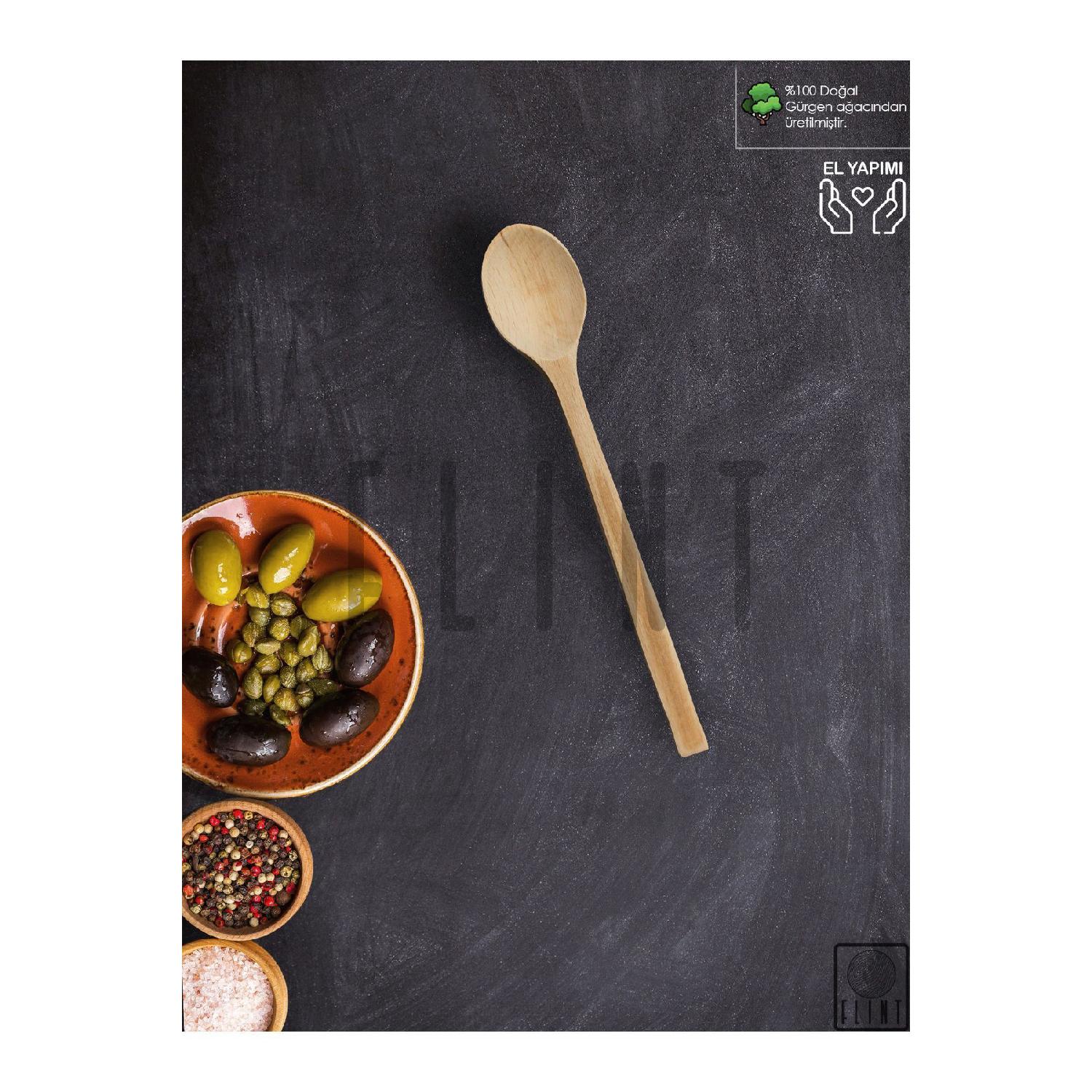 

Hornbeam Handmade Wooden Wooden Spoon Medium Kitchen Tablespoon 20 Cm коричневий