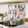 Glass Kitchen Cutting Boards with Graphic Geometry Pattern 2x30x52 Cm