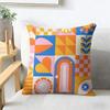 Geometric Patterns Cushion Cover Natural Linen Organic Fabric Double-Sided Printing Breathable Perfect For Home Decor